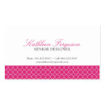 Quatrefoil hot pink clover modern pattern business cards
