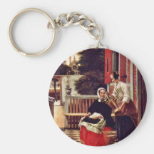 Queen And Servant By Hooch Pieter De (Best Quality Keychain