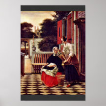 Queen And Servant By Hooch Pieter De (Best Quality Print