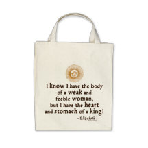 Queen Elizabeth I Tilbury Quote Canvas Bags