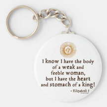 Queen Elizabeth I Tilbury Quote Key Chain