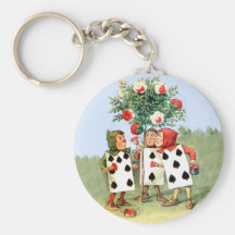 Queen of Hearts' Cardmen Paint the Queens Roses Key Chain
