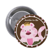 QUEEN OF THE JUNGLE Baby Shower Button