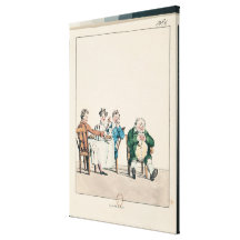 Qui dort dine', caricature of a man sleeping gallery wrap canvas
