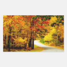 Quiet Country Lane in Autumn Stickers