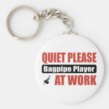 Quiet Please Bagpipe Player At Work Key Chains
