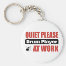Quiet Please Drum Player At Work Key Chain
