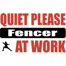 Quiet Please Fencer At Work Photo Cutout