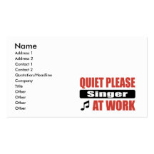 Quiet Please Singer At Work Business Card Templates