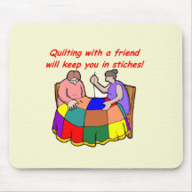 Quilting with a friend mouse pads