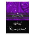 Quinceanera 15th Birthday Party Purple Silk Invites