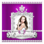 Quinceanera 15th Birthday Party Purple Tiara Custom Invite