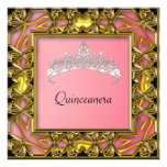 Quinceanera Birthday Party  Gold and salmon Invites