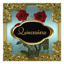 Quinceanera Birthday Party  Teal 5 Invites