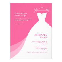 Quinceañera Vestido rosado Invitaciones Personalized Invitation