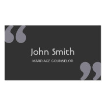 Quotation Marks Marriage Counseling Business Card