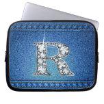 R "Diamond" Denim Stitching Electronics Bag Computer Sleeve