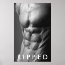 R I P P E D Gym Wall & Health Club Poster