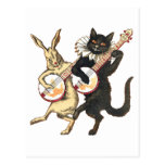 Rabbit & Cat Postcard