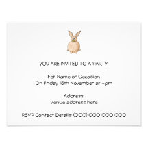Rabbit Eating a Dandelion. Custom Invite