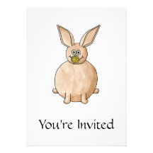 Rabbit Eating a Dandelion. Personalized Invite