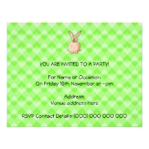 Rabbit eating a flower. custom invitations