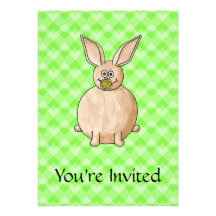 Rabbit eating a flower. personalized announcements