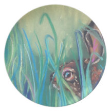rabbit in grass plate