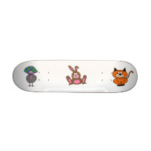 rabbit, peacock, kitty skate decks