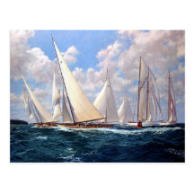 Racing round the buoy post card