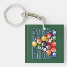 Rack Em Up Square Acrylic Keychain