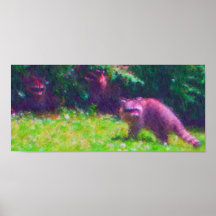 Racoons in the park print