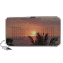 Radiant Red Hawaiian Sunset Doodle Speakers
