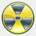 radiation symbol round sticker