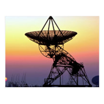 Radio astronomy dish aerial postcard
