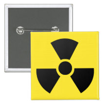 Radioactive radiation nuclear atomic symbol pin