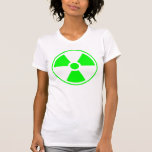 Radioactive Radiation Symbol green and white T Shirts