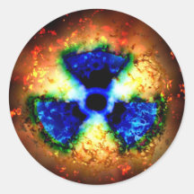 radioactive round sticker