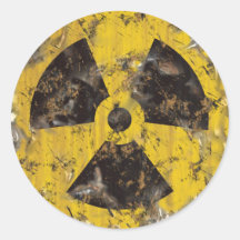 Radioactive Rusted Round Stickers