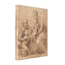 Raffaello - madonna col bambino san giovannino gallery wrapped canvas