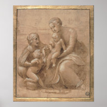 Raffaello - madonna col bambino san giovannino posters
