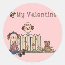Ragdoll Bee My Valentine tshirts and Gifts Round Sticker