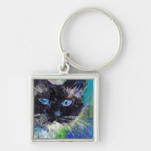 Ragdoll cat painting keychain