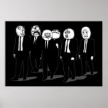 Rage Comic Meme Faces Walking. Me Gusta. Poster