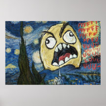 Rage Face Meme Face Comic Classy Painting Print