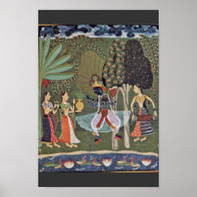 Râginâ Vasanta (Spring) Krishna Dancing To The Mus Print
