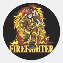 Raging Flames Firefighter Sticker