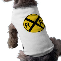 Railroad Crossing Highway Sign Dog Tshirt