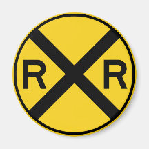 Railroad Crossing Highway Sign Magnets