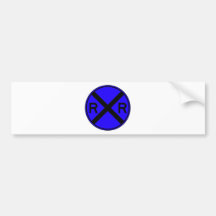 Railroad Crossing Warning Street Sign Train Bumper Sticker